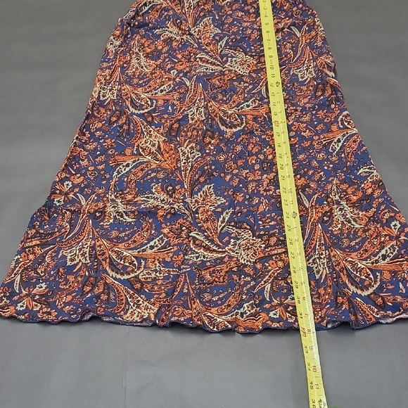 Free People Boho Floral Blue and Orange Women's Skirt Size S - Picture 2 of 6